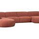 WOOOD EXCLUSIVE Polly sofa U-form, venstre - lyserd polyester