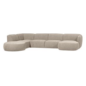 WOOOD EXCLUSIVE Polly sofa U-form, venstre - sand polyester