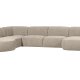 WOOOD EXCLUSIVE Polly sofa U-form, venstre - sand polyester