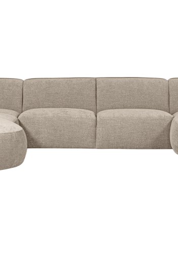 WOOOD EXCLUSIVE Polly sofa U-form, venstre - sand polyester