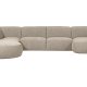 WOOOD EXCLUSIVE Polly sofa U-form, venstre - sand polyester