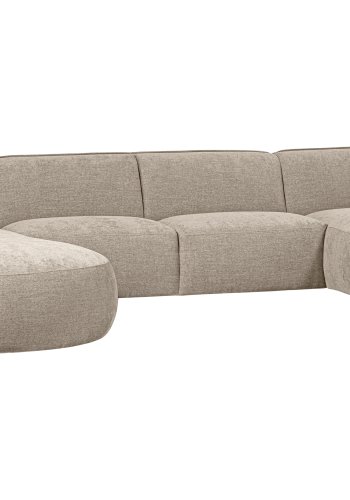 WOOOD EXCLUSIVE Polly sofa U-form, venstre - sand polyester