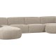 WOOOD EXCLUSIVE Polly sofa U-form, venstre - sand polyester