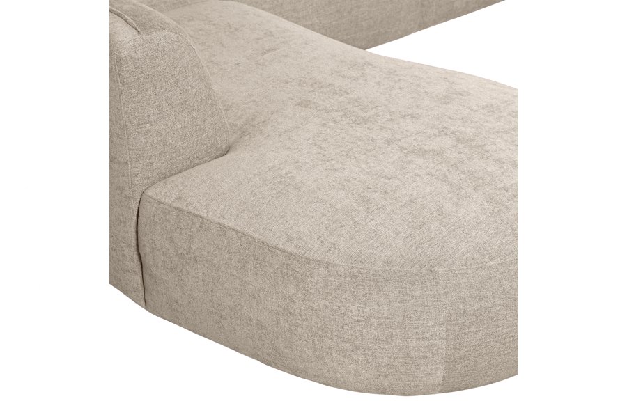 WOOOD EXCLUSIVE Polly sofa U-form, venstre - sand polyester