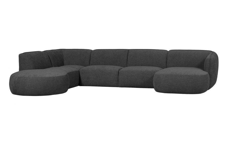 WOOOD EXCLUSIVE Polly sofa U-form, venstre - gr polyester