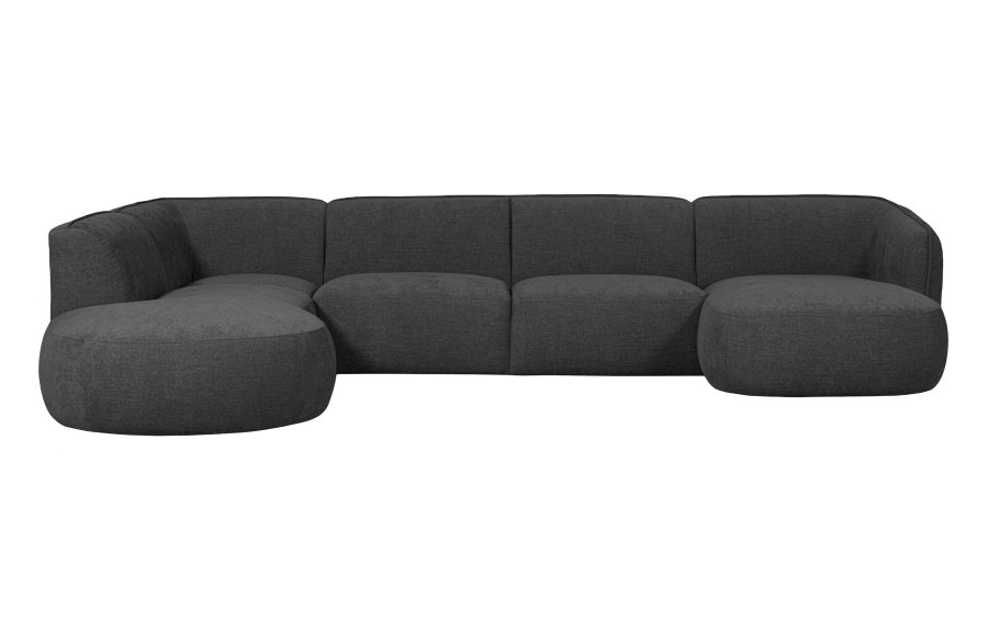 WOOOD EXCLUSIVE Polly sofa U-form, venstre - gr polyester
