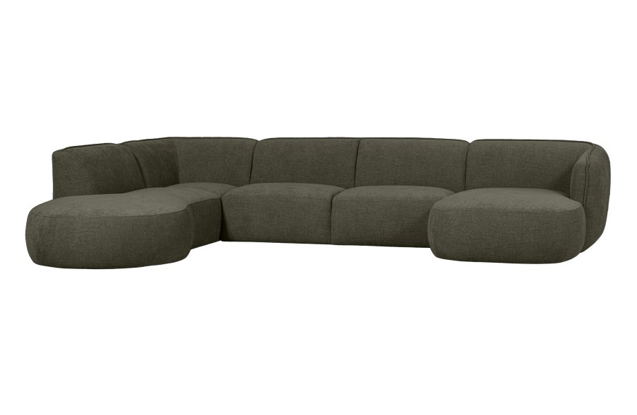WOOOD EXCLUSIVE Polly sofa U-form, venstre - grn polyester