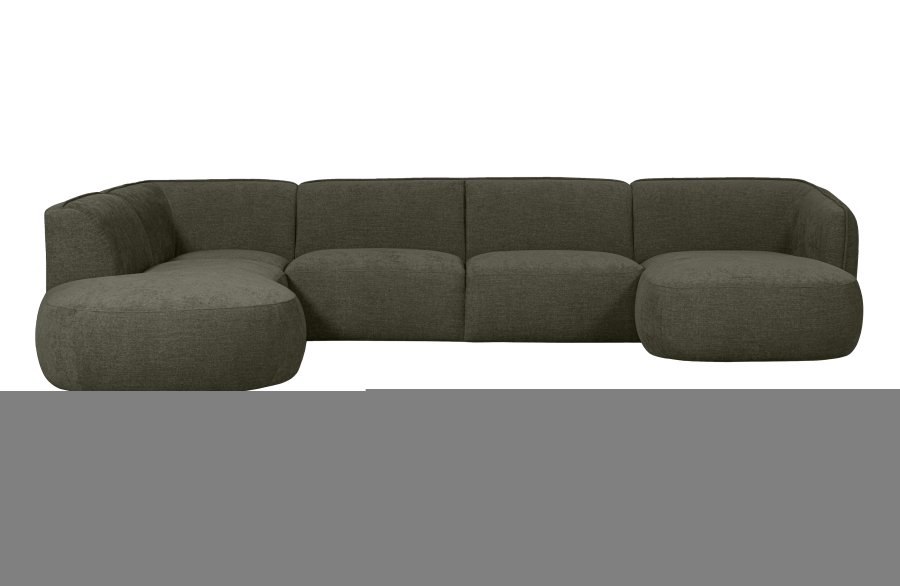 WOOOD EXCLUSIVE Polly sofa U-form, venstre - grn polyester