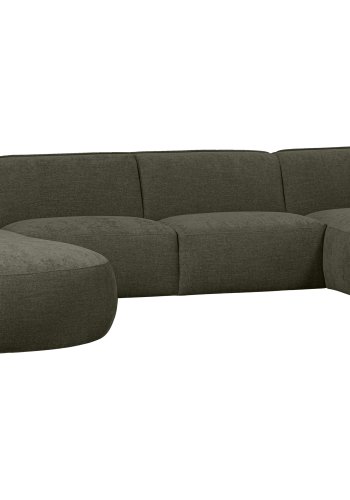 WOOOD EXCLUSIVE Polly sofa U-form, venstre - grn polyester