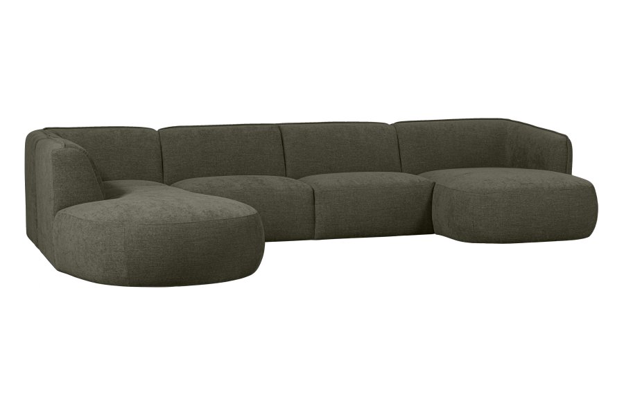 WOOOD EXCLUSIVE Polly sofa U-form, venstre - grn polyester