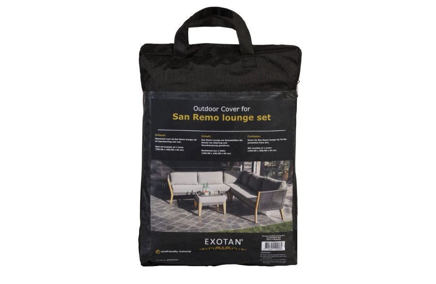 EXOTAN San Remo beskyttelsesovertrk til loungehjrnest til haven - sort