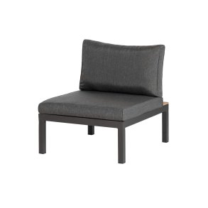 EXOTAN La Vida midter loungesofa - antracitgr stof, teak og aluminium