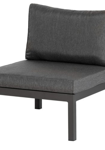 EXOTAN La Vida midter loungesofa - antracitgr stof, teak og aluminium