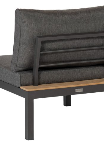 EXOTAN La Vida midter loungesofa - antracitgr stof, teak og aluminium
