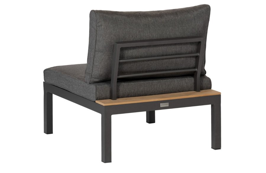 EXOTAN La Vida midter loungesofa - antracitgr stof, teak og aluminium