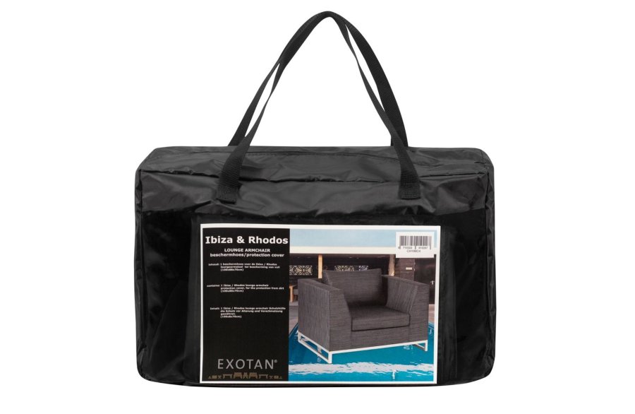 EXOTAN Rhodos beskyttelsesovertrk til loungestol til haven - sort