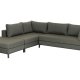 EXOTAN Capri loungehj�rnesofa, venstre - gr�n stof og aluminium