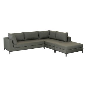 EXOTAN Capri loungehj�rnesofa, h�jre - gr�n stof og aluminium