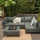 EXOTAN Capri loungehj�rnesofa, h�jre - gr�n stof og aluminium