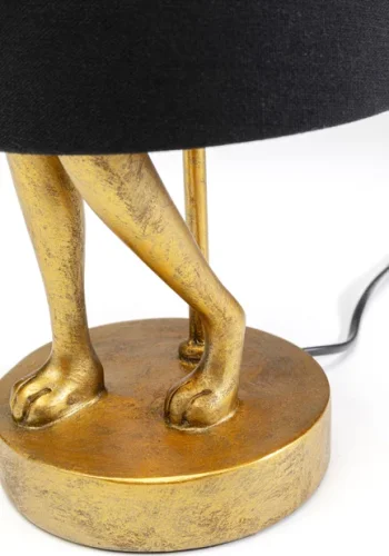 KARE DESIGN Animal Rabbit bordlampe - sort linnedhr og guld polyresin/stl (H:50cm)
