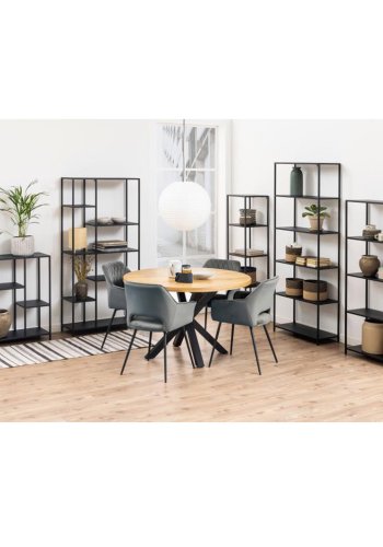 ACT NORDIC Newcastle bogreol, m. 6 hylder - sort metal