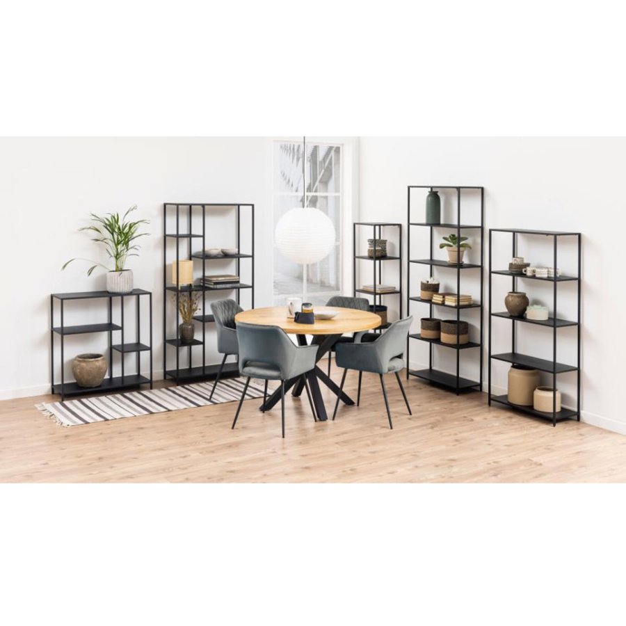 ACT NORDIC Newcastle bogreol, m. 6 hylder - sort metal