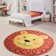 TEPPI Leon gulvtppe til brn, rund - multifarvet polyester (140)