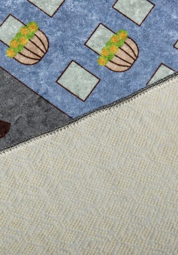 TEPPI Small Town gulvtppe til brn, rektangulr - multifarvet polyester (200x290)