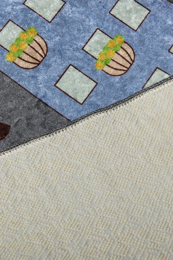 TEPPI Small Town gulvtppe til brn, rektangulr - multifarvet polyester (200x290)