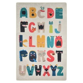 TEPPI Monsters gulvtppe til brn, rektangulr - multifarvet polyester (100x160)