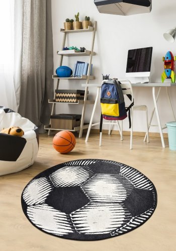 TEPPI Ball gulvtppe til brn, rund - multifarvet polyester (200)