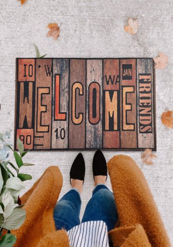 TEPPI Friends drmtte m. mnster, rektangulr - multifarvet PVC (60x40)