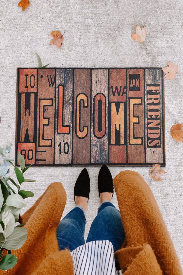 TEPPI Friends drmtte m. mnster, rektangulr - multifarvet PVC (60x40)