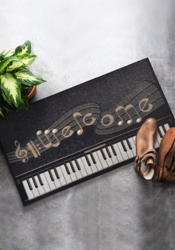 TEPPI Piyano drmtte m. mnster, rektangulr - multifarvet PVC (60x40)