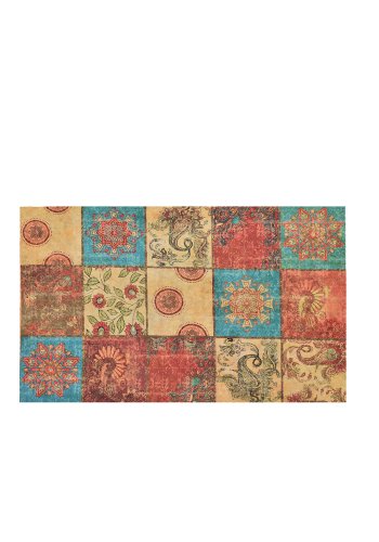 TEPPI Wonder drmtte m. mnster, rektangulr - multifarvet PVC (60x40)