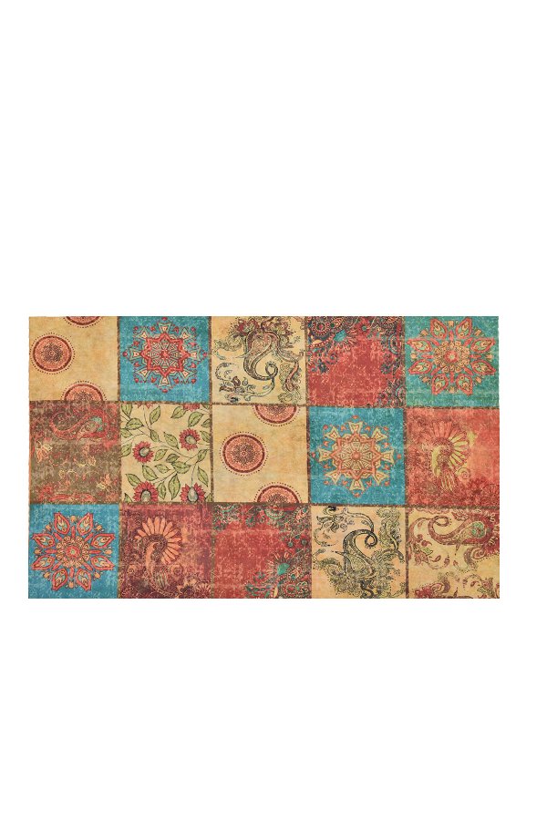 TEPPI Wonder drmtte m. mnster, rektangulr - multifarvet PVC (60x40)