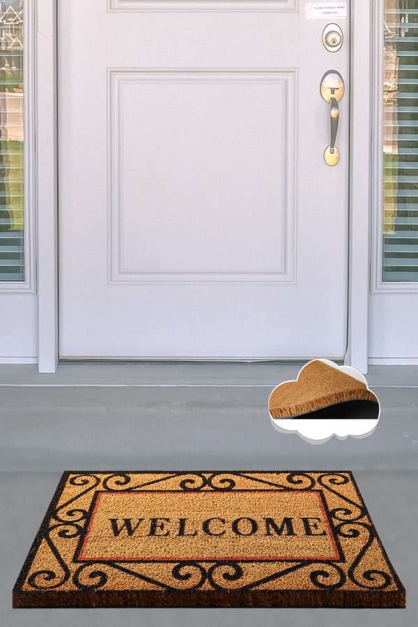 TEPPI Fold Coco drmtte m. mnster, rektangulr - multifarvet kokos (60x40