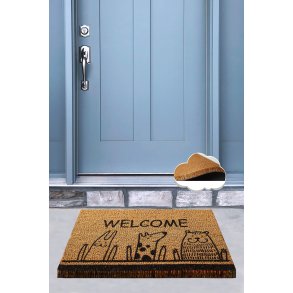 TEPPI Animals Coco drmtte m. mnster, rektangulr - multifarvet kokos (60x40)