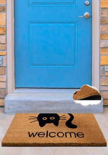 TEPPI Coco Reverse Cat drmtte m. mnster, rektangulr - multifarvet kokos (60x40)