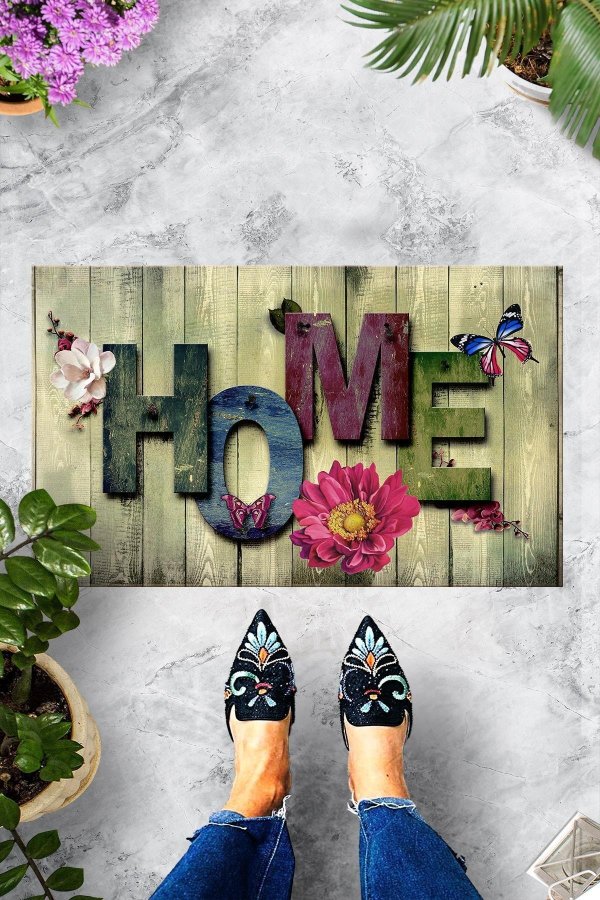 TEPPI Sagomato drmtte m. mnster, rektangulr - multifarvet PVC (60x40)