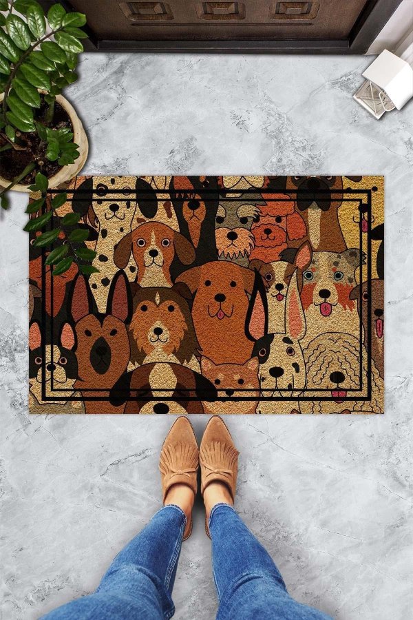 TEPPI Cane drmtte m. mnster, rektangulr - multifarvet PVC (60x40)