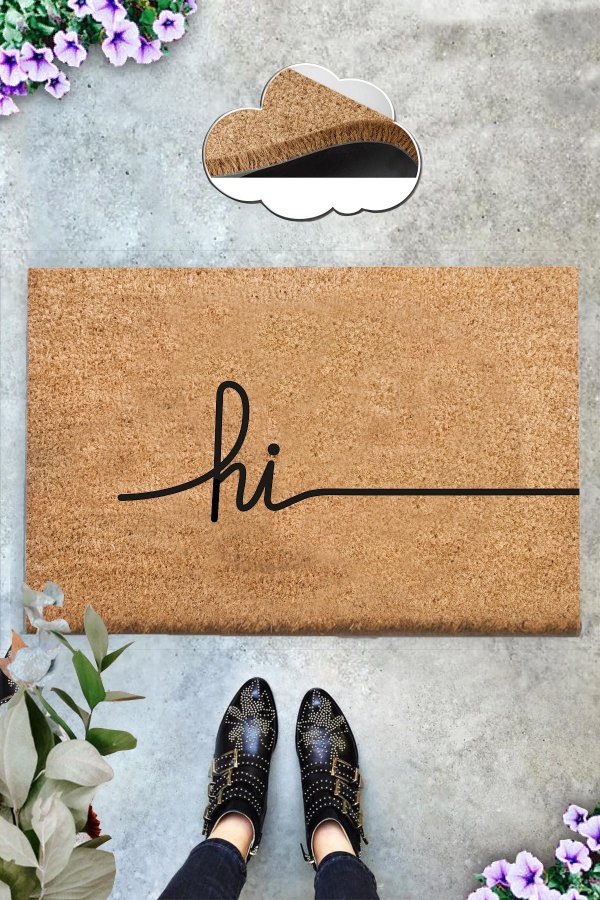 TEPPI Coco Melatti drmtte m. mnster, rektangulr - multifarvet coir (60x40)