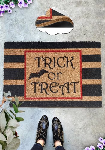 TEPPI Trick or Treat Coco drmtte m. mnster, rektangulr - multifarvet kokos (60x40)