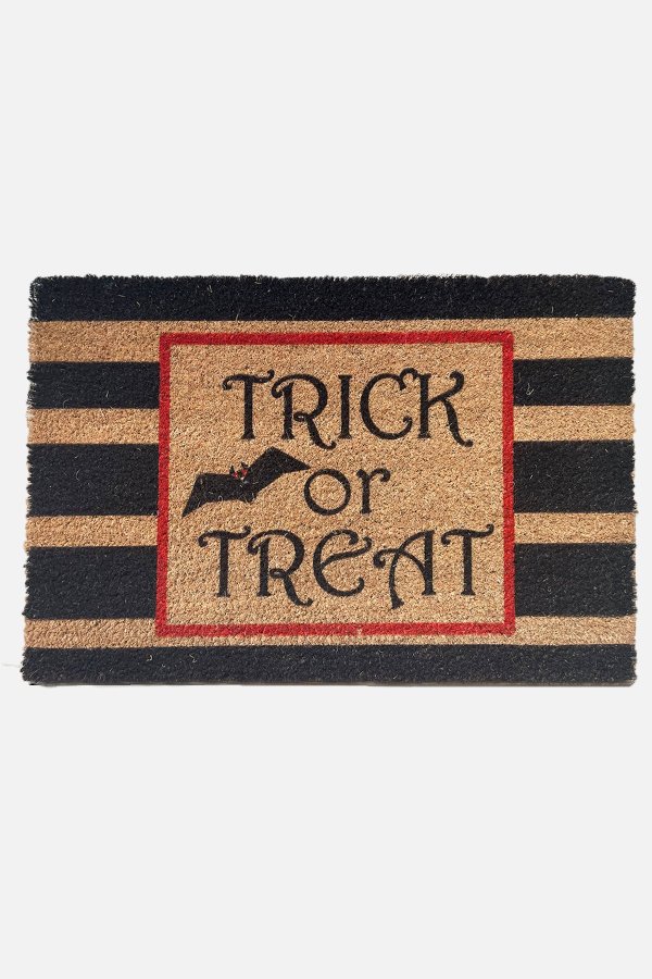 TEPPI Trick or Treat Coco drmtte m. mnster, rektangulr - multifarvet kokos (60x40)