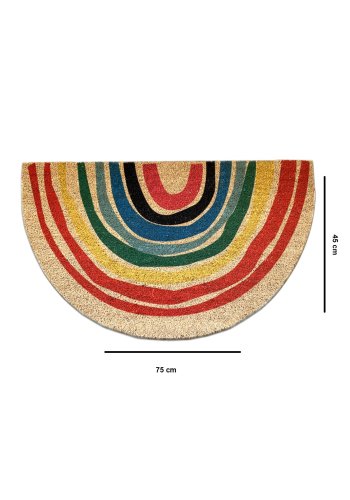 TEPPI Porque Coco drmtte m. mnster, halvrund - multifarvet kokos (75x45)