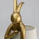 KARE DESIGN Animal Rabbit bordlampe - hvid linnedhr og guld polyresin/stl (H:50cm)
