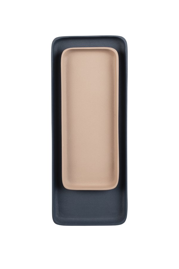 ZUIVER Rebel bakke, rektangulr - lyserd og bl aluminium (st med 2)