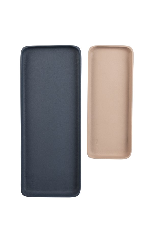 ZUIVER Rebel bakke, rektangulr - lyserd og bl aluminium (st med 2)