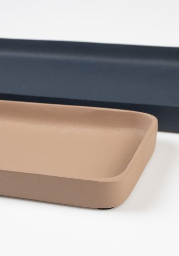 ZUIVER Rebel bakke, rektangulr - lyserd og bl aluminium (st med 2)