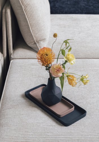 ZUIVER Rebel bakke, rektangulr - lyserd og bl aluminium (st med 2)